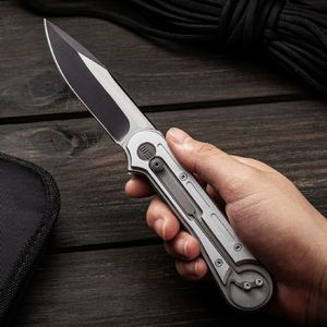 Nuovo coltello pieghevole di sopravvivenza 815F 9Cr13Mov Ossido nero + Trafilatura a filo Lama a punta di goccia Manico in lega di alluminio Coltelli tascabili EDC con borsa in nylon