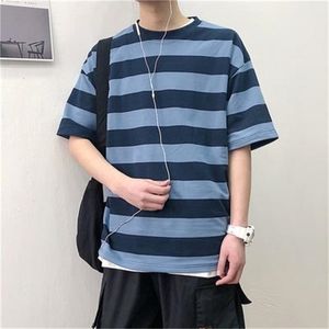 メンズ半袖Tシャツ夏の薄いセクションネットレッドスリムラウンドネックマーセル化された綿の人210420