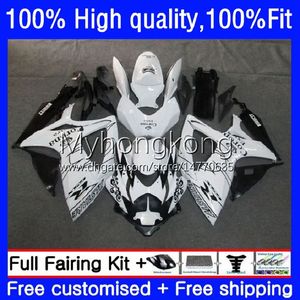 鈴木GSXR600 GSXR-750 750CCホワイトブラックGSX-R750 K6 06-07 21NO.18 GSXR 600 750 CC 600CC GSX-R600 06 07 GSXR-600 GSXR750 2006 2007 OEMボディ