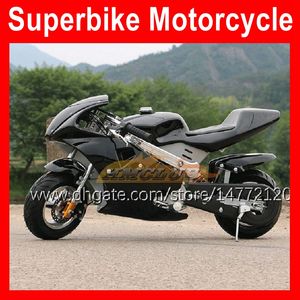 新しい2ストロークスクーターハンドスターターオートサイクル49 / 50ccミニオートバイガソリンスポーツモチオボーイ子供の自己張りの小パーティーコンテストリアルモトバイクモトサイクル