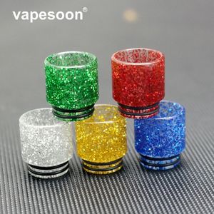 Wholesale blue tips resale online - VapeSoon Epoxy Resin Drip Tip Silver Gold Blue Green Red Color Retail Package DHL Free