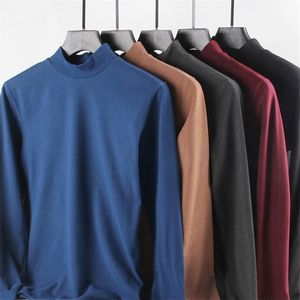 Wholesale t shirt high elastic men for sale - Group buy Men Thermal Underwear Turtleneck Tops Spring Autumn Bottoming Long Sleeves High Elastic T Shirts Solid Casual Pullovers