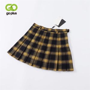 Saia feminina estilo coreano y2k cintura alta plus size harajuku a linha plissada manta mini saias mujer faldas mujer moda 210730