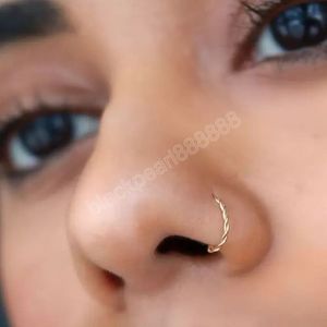Twist u forma falsa anel nariz para as mulheres faux piercing corporal jóias personalidade lip rings