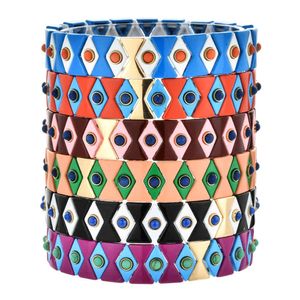 ZMZY Bohemian Bunte Schnur Türkische Blaue Augen Armbänder für Männer/Frauen Perlen Charm Armband Glück Einstellbar