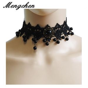 Fashion Gothic Victorian Tassel Tattoo Choker Necklace Black Lace Collar Vintage Women Wedding Jewelry Chokers