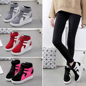 Red Sneakers Women 2021 High Top Platform Sneakers Women Casual Wedges Shoes Womens Shoes Black Platform Vulcanize Shoes Women Y0907