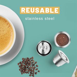 Cafeteira expressia inissiaステンレス鋼のためのNespresso機械の洗練されたメーカーフィルターのためのIcafilasReusableコーヒーカプセル210712