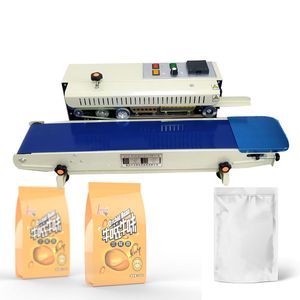 Plastic Bag Continuous Sealer Horizontal Automatic Heating Sealing Packing Machine