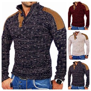 Men's Warm Pullover Sweaters with Buttons Oversized Knitted Pullovers Jumpers Men Clothing