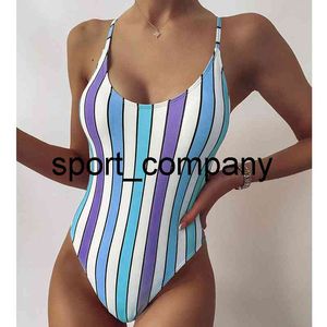 Swimming Suit for Women One Piece Striped Swimwear Vintage Swimsuit Bathing Suits Summer Beachwear Slimming Monokini