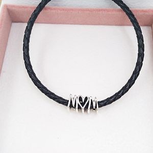 925 Sterling Silber, nur Schmuckherstellung von Pandora Love Mom, DIY-Charm-Perlenarmbänder, Jubiläumsgeschenke für Ehefrau, Frauen, mehrschichtige Halskette mit Kettenanhänger und Armreif