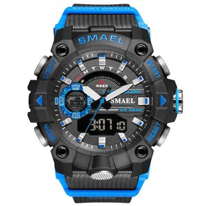 Mode Mens Sport Watches Shock Resistant 50m vattentät armbandsur LED -larmstoppurklocka Militärklocka Män 393