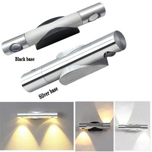 360 Stopni Rotacja Lampa Ściana LED Creative 6W Nowoczesne Aluminium Światła Kinkiet Do Domu Łazienka Vanity Lustro Oświetlenie Żarówki Eredroom Sypialnia