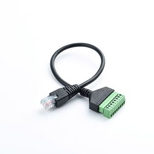 RJ45 Śruba Złącze Złącze Cable Męskie do 8 Pin Kable przedłużające Przewód do CAT5 / 6/7 Ethernet Extender AV DVR