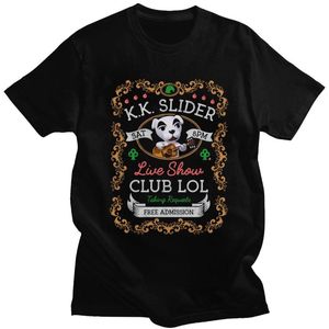 Men's T-Shirts Vintage Kk Slider Live Show T Shirt Men Funny Short Sleeve Animal Crossing T-shirt K.K. Gig Poster Tee Cotton Tshirt Gift