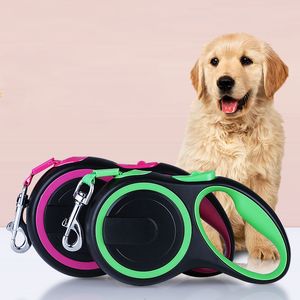 Dog Rope Leashes Nylon Automatic Retractable Traction Topes Pet Supplies 9 Färger Passa för 15 till 50 kg Hundar
