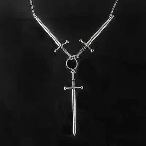 Wholesale the witcher necklace for sale - Group buy Pendant Necklaces Goth Sword Necklace The Sacred Gothic Witch Punk Jewelry Party Rock Grunge Fashion Chain Women Gift