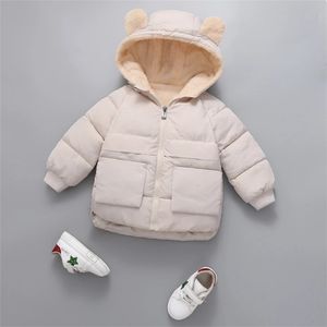 Parka invernale in pile Giacche per bambini per ragazze Ragazzi Tasche in velluto spesso Cappotto per bambini Capispalla per bambini Cappotto per neonato 211222