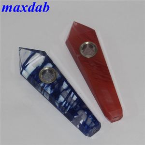 Wholesale novelty smoking pipes natural crystal Labradorite quartz Tobacco Pipe healing Hand Pipes chinese smoke