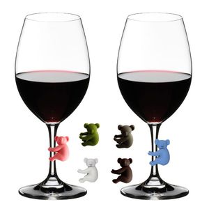 Vinho Pourer. venda por atacado-Koala Cup Bar Ferramentas Reconhecante Copos de Vidro Copos de Silicone Identificador Tags Party Wine Copo dedicado Tag Set B3
