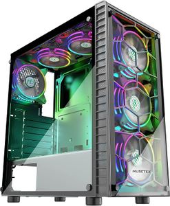 ATX Mid-Tower Chassis Gaming Computer Case Fan Stöd riklig Utestående Airflow Dust Filters Utmärkt prestanda