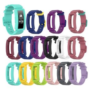 Wymiana Watchband Bransoletka Pasek na nadgarstek Regulowany Nadgarstek Miękki Silikonowy Guma Kids Paski dla Fitbit ACE 2 3 Inspire HR ACE2 ACE3 Inspire2 Smart Watch Band