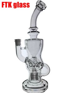 FTK USA Vidro Bongo Fab Hookahs Torus Ferramentas de Fumaça Klein Recycler Tubos de Água Tubulação de Tubo Tubo Equipamento de Óleo Dab Rigs 14.4mm conjunta Bongs