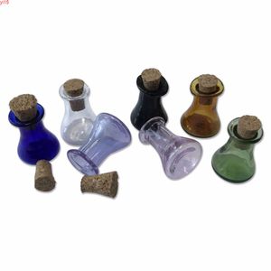 Mini vidro frasco de cor garrafas modelo bonito com cortiça pouco liso fundo de vinho de vinho minúsculo frascos frascos mix colorsgood qty