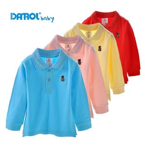 Dzieci Ubrania Baby Boys Koszulki Odwróć Kołnierz Fashion Solid Koszula Koszula Koszula Topy Boy Shirts 100% Bawełna 1-5 lat 210413