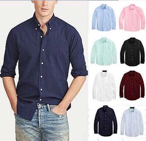 D2105 Homme Small Horse Pony High Quality100% Cotton Shirt Male Long Sleeve Dress Shirts Casual Fashion Hombre Sleeve Style P0812