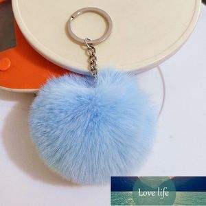 31 Colors Pompon Keychain 6 8 10 cm Faux Beaver Fur Ball Key Chain Fluffy Bunny Pom Keyring Pompon Bag Charms Car Tassel Pendant