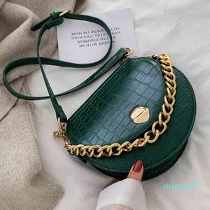 Axelväskor Liketis Luxury Brand Chain Bag Kvinnors Designer Saddle Handväska Mönsterkvalitet PU Läder Messenger