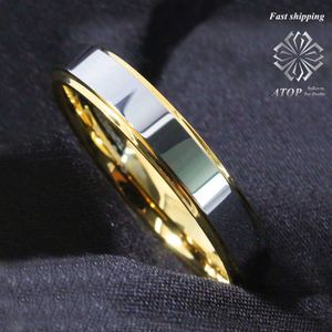 Tungsten Mens Ring Gold Wedding Band 6mm Dome Bridal Jewelry Rozmiar 6-12