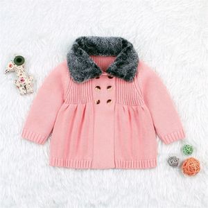 Baby Sweaters Cardigans Winter Warm Knitted Newborn Bebes Girls Jackets Coats Long Sleeve Toddler Kids Knitwear Children Clothes 1716 B3