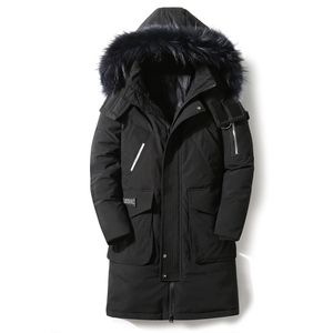 90% descendo jaquetas de inverno jaqueta para baixo jaqueta de alta qualidade colarinho de pele destacável macho jaquetas de macho espesso quente ao ar livre 210818