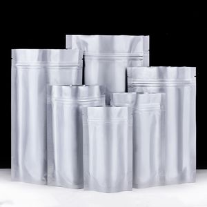 Verschiedene Größen, 100 % Aluminiumfolie, mit Reißverschluss versiegelt, Mylar-Standverpackungsbeutel für Kekse und Süßigkeiten, Verpackungsbeutel für Blätterteig-Schokoladenbohnen in Lebensmittelqualität