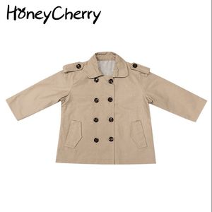 Kurtka dziecięca Wiosna Baby Boys and Girls Windbreaker Zewnętrzna Nosić Kids Trench Coat 210515