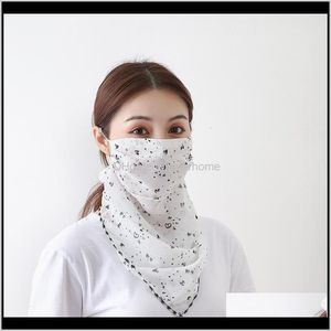 Masks Festive Party Supplies Home & Gardensummer Chiffon Printed Riding Breathable Female Sunscreen Universal Cloth Mask Drop Delivery 2021 Q