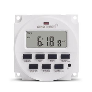 TIMERS TM618H-2 220V Digital Timer Switch 7 Days Weekly Programmerbar Time Relay Programmer Inbyggt laddningsbart batteri