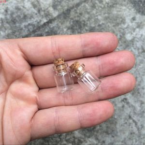 12 * 18 * 6mm 0,5 ml Mini Bottiglie di vetro con tappo in sughero Vuoto Piccole fiale per bottiglie dei desideri Vasetti 200 pezzi / lottobuona quantità