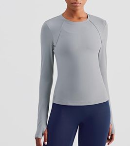 Vestiti da yoga Top da donna Camicetta sportiva a maniche lunghe attillata traspirante Nude Fitness Top