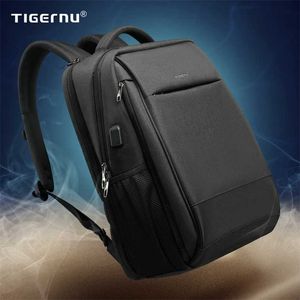 Tigernu Anti theft 15.6" Laptop Backpack Men 27L Large Capacity Waterproof Travel Backpack Bag Business Men Backpack School Bags 211203