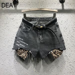 Распечатать широкие ноги шорты отверстие свободно универсальные моды леопардовые джинсы тенденции для женщин дамы лето GX475 210421