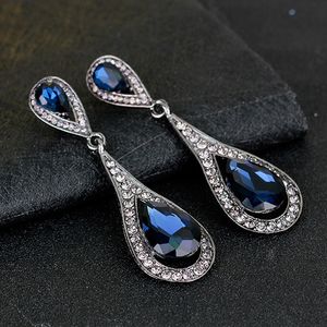 Diamond Crystal Water Drop Earrings Studs Dangle Candelier Bröllop Smycken Gift för Kvinnor