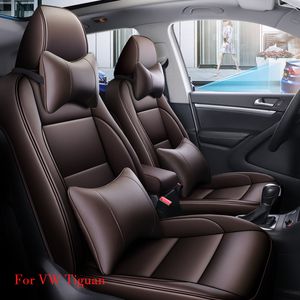 5 Positie Custom Leather Car Seat Cover voor Volkswagen VW Tiguan Sedan Seats Covers Interior Protector Pad Pas Auto Styling aan