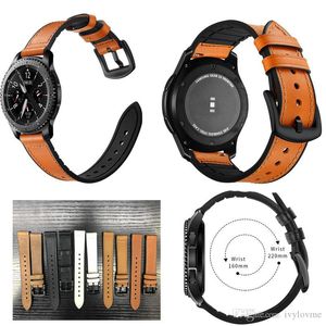 22 мм Натуральные кожаные часы ремень ремень для Samsung Gear S3 пограничные классические смарт-часы замена запястья ремень для передачи S3