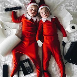 Pai Natal recém-nascido roupas terno trajes Papai Noel bebê menino romper pijama chapéu conjunto de roupas de giro jumpsuit 0-1year 210413
