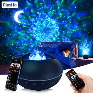 Galaxy Light Projector For Room Bluetooth Star Project Rotating Starry Lights Space Lamp Galactic Wave Led Stars Sky Projector H0922