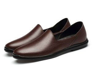 Mens penny loafers äkta läder luxurys casual sko affärsklänning skor för män kvalitet handmålade glid på manliga skor
